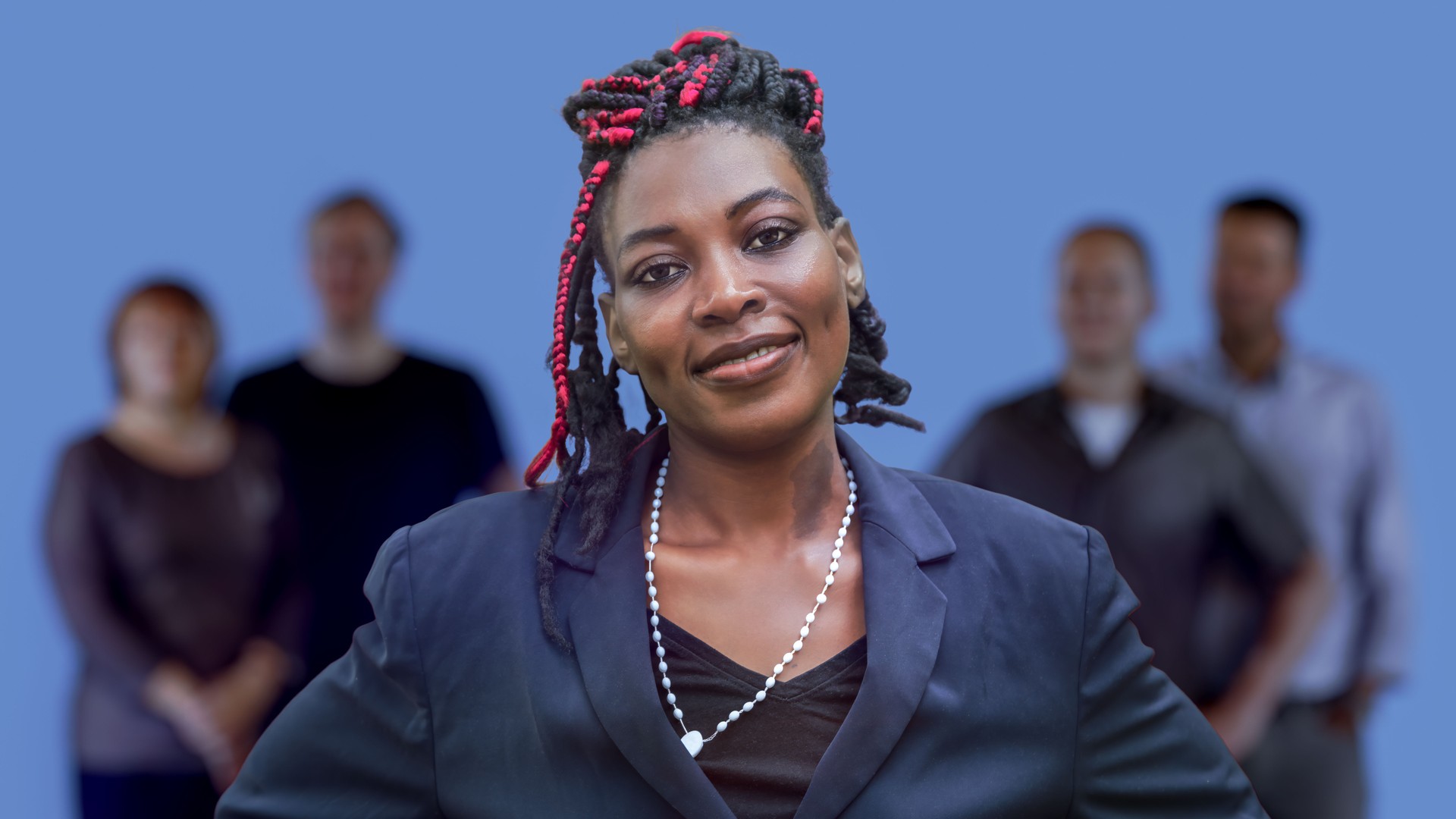 African American Female Business Leader with Professional Office Team Executive Leadership Success